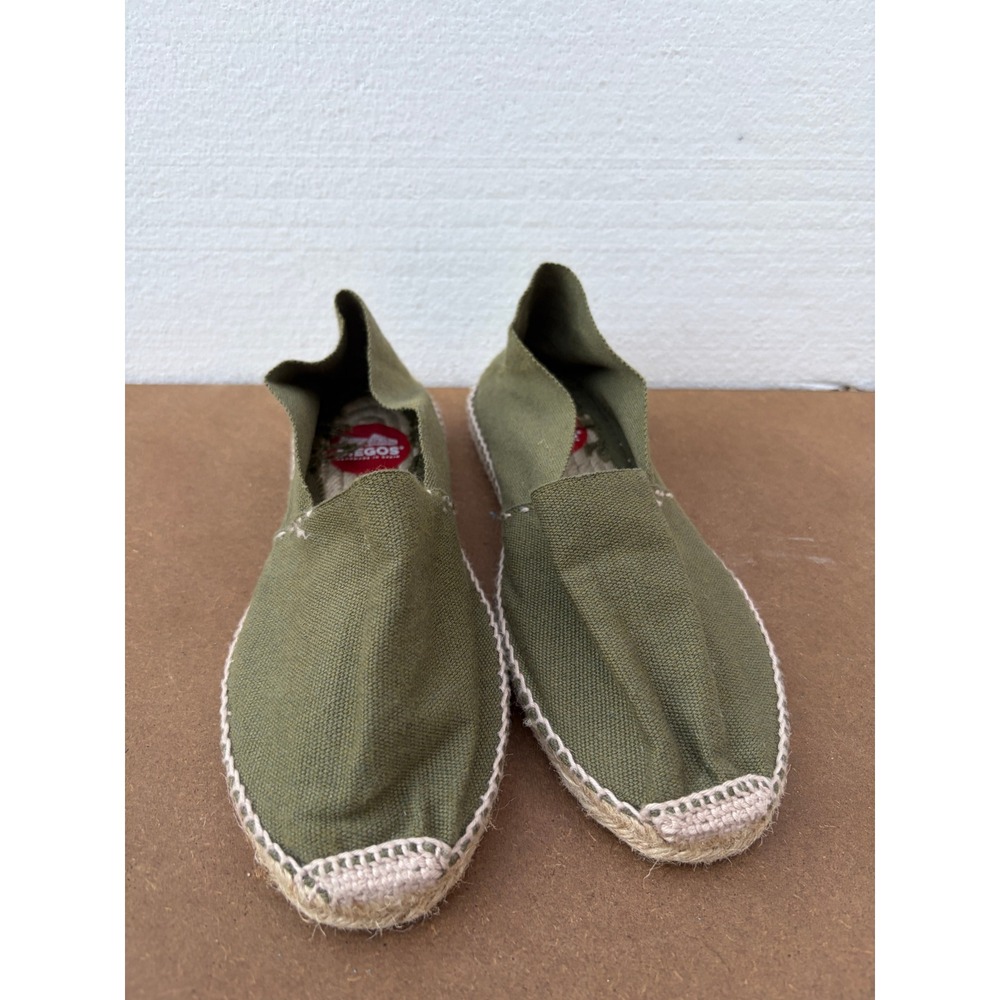 Diegos Handmade in Spain Olive Green Canvas Espadrilles Jute Flats Mens 37
